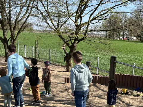 zwei Jungen spielen mit Kindern in der Kita Alperhof