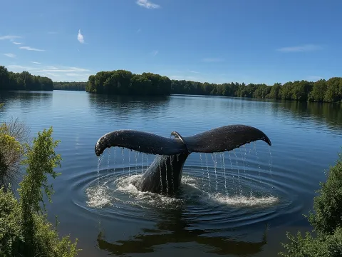 KI-generierte Bilder Wal im Nierssee 