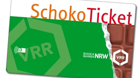 Eine Scheckkarte mit der Aufschrift 'SchokoTicket'