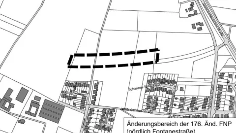 Betroffener Planbereich 176. FNP-Änderung 