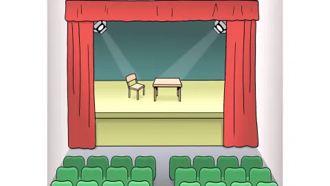 Blick auf eine Theaterbühne