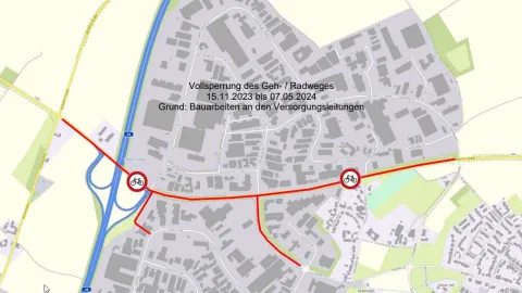 Sperrung Rad-/ Gehweg Bild