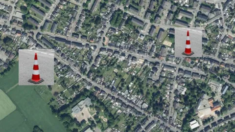 Luftbild Baustelle Buschstraße betroffenes Areal 