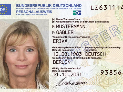 Muster eines Personalausweises