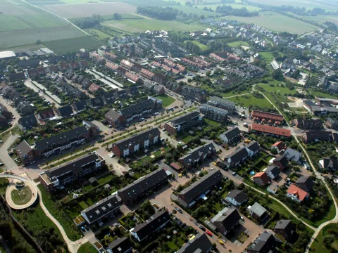 Luftbild eines großen Wohngebietes