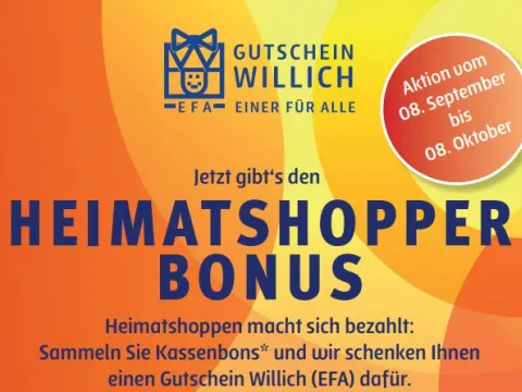 Gutschein Willich Heimatshopper Bonus 