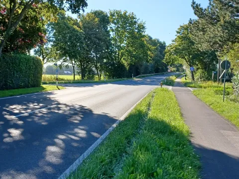 K 17 Bauarbeiten Querungshilfe, Radweg, Fahrbahn
