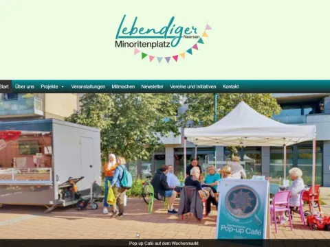 Screenshot der Website lebendiger Minoritenplatz