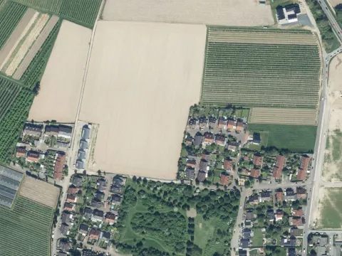 Blick auf der Luft auf das betreffende Gebiet 