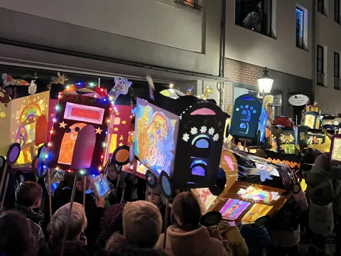 Fackeln in Martinszug 