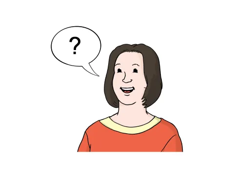 Frau stellt eine Frage