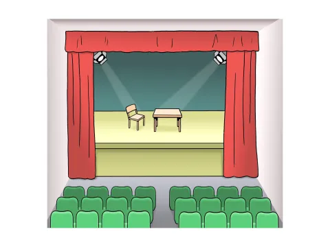 Blick auf eine Theaterbühne