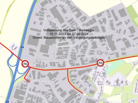 Sperrung Rad-/ Gehweg Bild