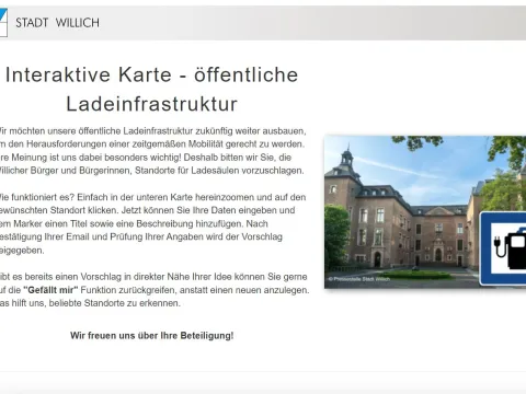 Seite Screenshot Ladesäulenaktion