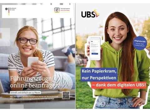 Die Cover der Broschüren Führungszeugnis UBS 