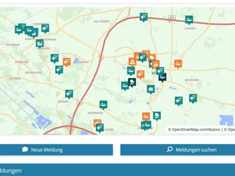 Mängelmelder interaktive Karte