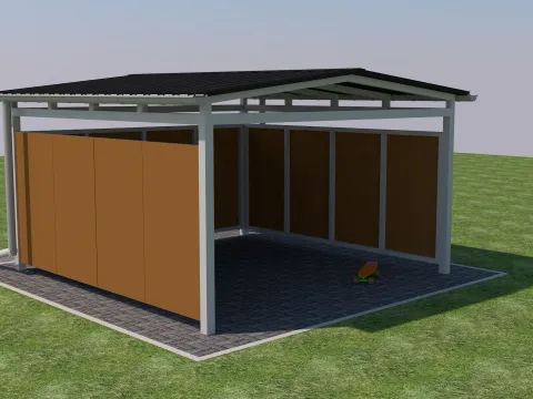 Schutzhütte gezeichnet im Model 