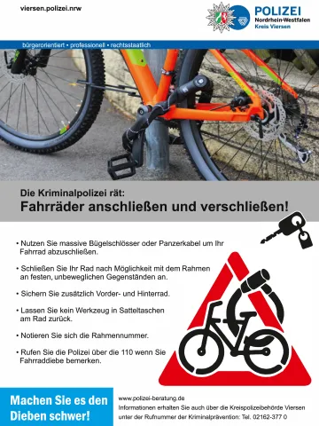 Plakat Fahrraddiebstahl 