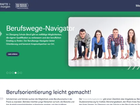 Screenshot Seite Fachkräfte für Morgen 