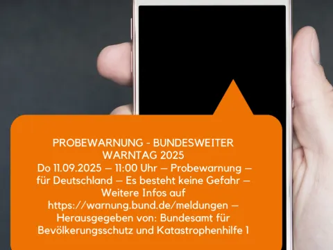 Warntag 2025 Handy Symbolbild
